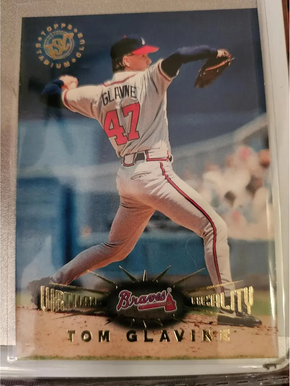1995 Topps Stadium Club Virtual Reality #93 - Tom Glavine - HOF - RAW mint